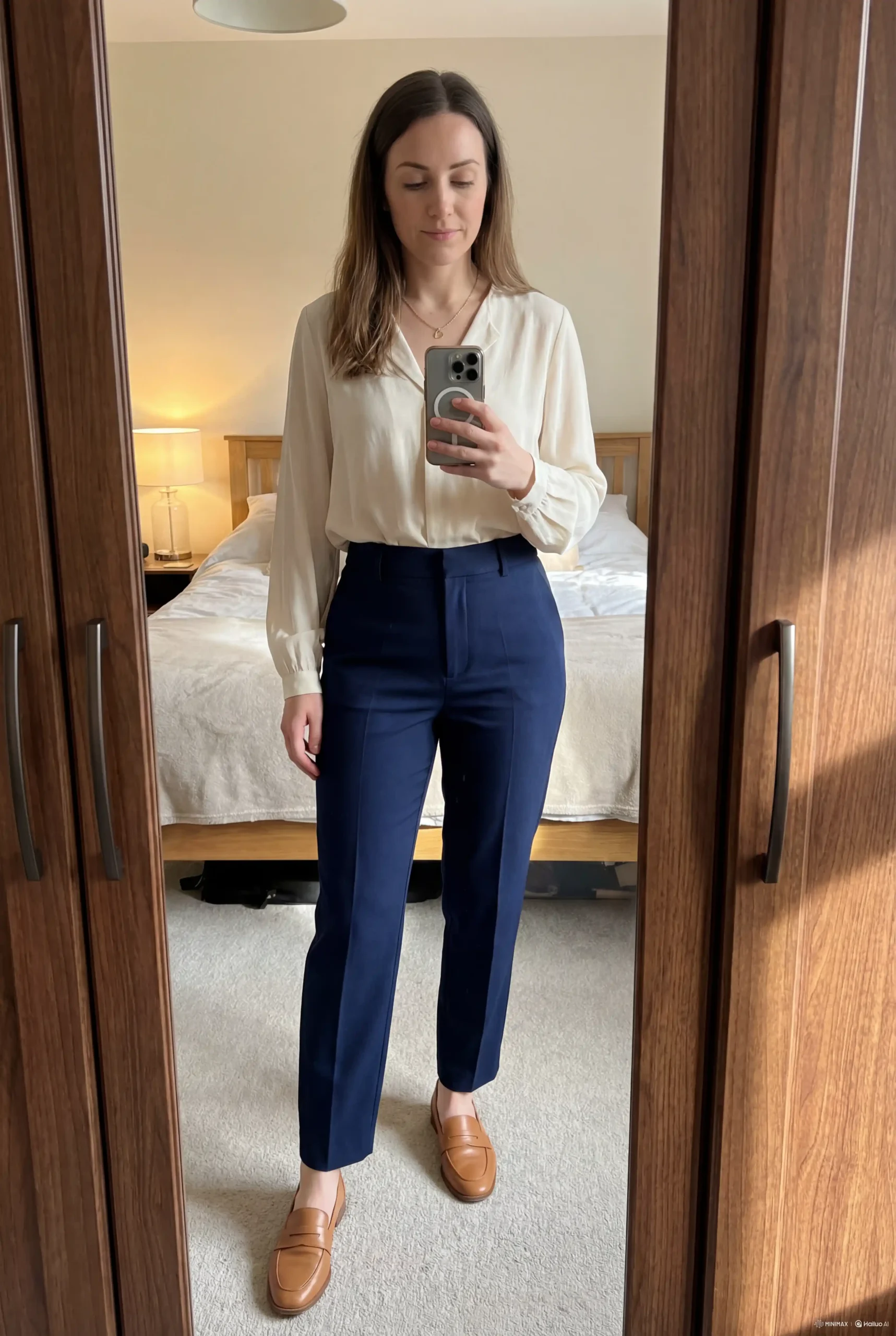 Flowy Blouse & Tailored Pants Outfit